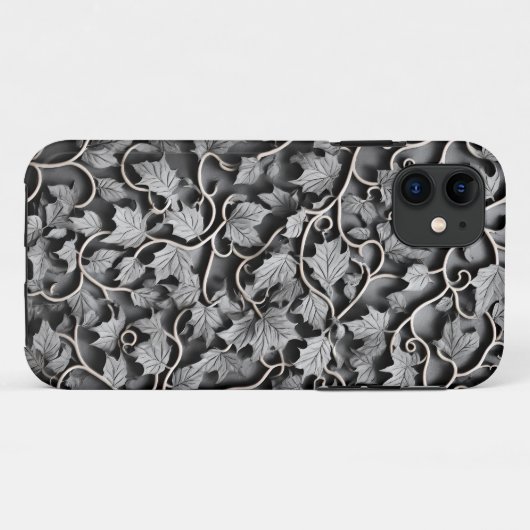 Imitate Pewter Gray 3D Carved Case-Mate iPhone Hülle (Rückseite (Horizontal))