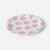 Imitate Pfosten-Muster für Glitzer mit rosa Pappteller (Schrägansicht)