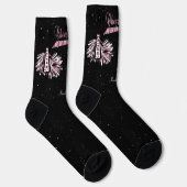 Imitate Pink Foil Cheerleader Design Socken (Rechts)