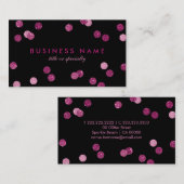 Imitate Pink Glitzer Confetti Black Business Card Visitenkarte (Vorne/Hinten)