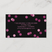 Imitate Pink Glitzer Confetti Black Business Card Visitenkarte (Rückseite)