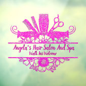 Imitate Pink Glitzer Friseur Salon und Wellness-Ce Fensteraufkleber (Blatt 3)