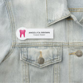 Imitate Pink Glitzer General Dentist Name-Tag Namensschild (Beispiel)