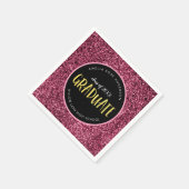 Imitate Pink Glitzer Graduate Abschluss Serviette (Ecke)