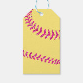 Imitate Pink Glitzer Softball Sticks Geschenkanhänger (Vorderseite)