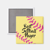 Imitate Pink Glitzer Softball Sticks Magnet (Vorderseite/Rückseite)