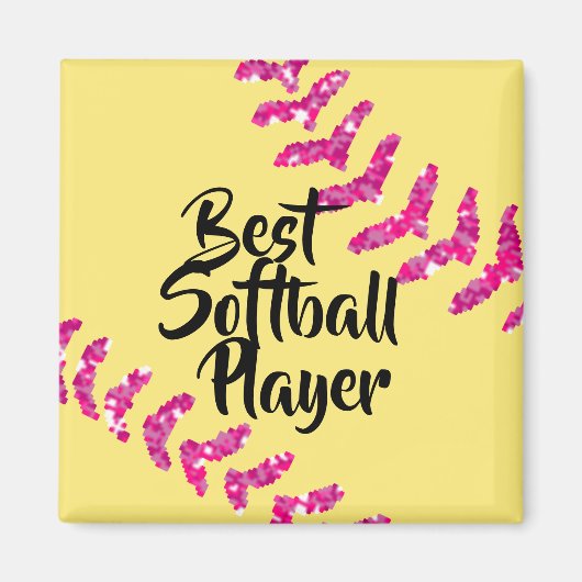 Imitate Pink Glitzer Softball Sticks Magnet (Vorne)