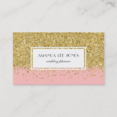 Imitate Pink & Gold Glitzer Ombre Visitenkarte (Vorderseite)