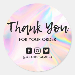Imitate Pink Holographic Business Vielen Dank Runder Aufkleber