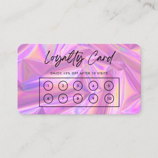 Imitate Pink Holographic Custom Loyalty Card Visitenkarte (Vorderseite)