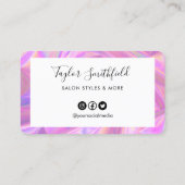 Imitate Pink Holographic Custom Loyalty Card Visitenkarte (Rückseite)