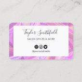 Imitate Pink Holographic Custom Loyalty Card Visitenkarte (Rückseite)