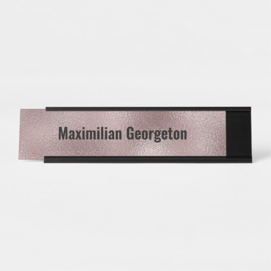 Imitate Pink Metallic für sie Schreibtischnamensplakette (Vorderseite )