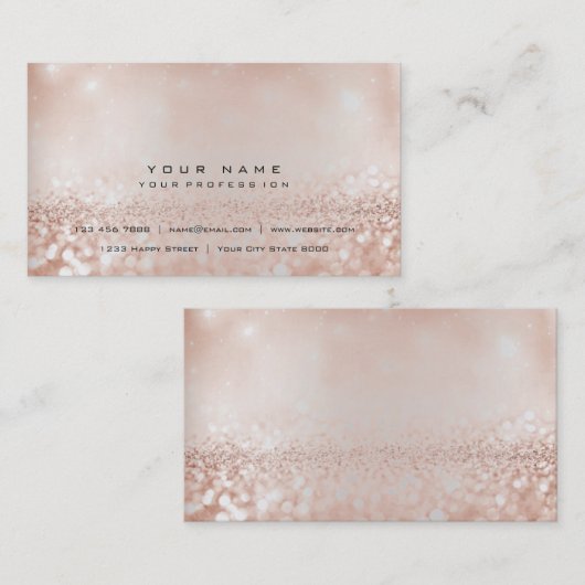 Imitate Pinselspitze Pink Gold Glitzer Silber Visitenkarte (Vorne/Hinten)