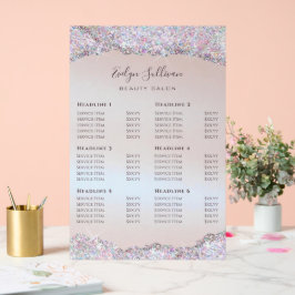 Imitate Preisliste für rieszierende rosa Glitzer Acrylschild