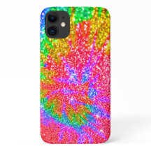 Imitate Rainbow Gefärbte Krawatte Glitzer Swirl Mu