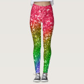 Imitate Rainbow Glitzer Festival Moon and Stars Leggings (Vorderseite)