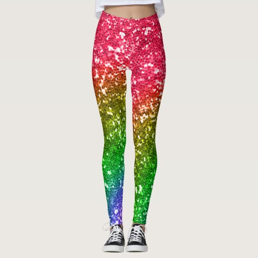 Imitate Rainbow Glitzer Festival Moon and Stars Leggings (Vorderseite)