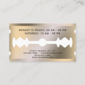 Imitate Rasierklinge Gold Metallkarte Visitenkarte (Rückseite)