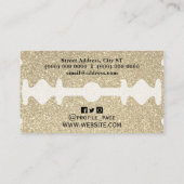 Imitate razor golden Glitzer Textur Visitenkarte (Rückseite)