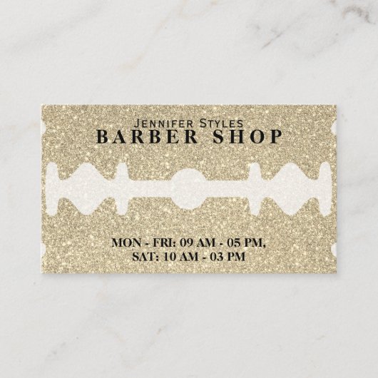 Imitate razor golden Glitzer Textur Visitenkarte (Vorderseite)