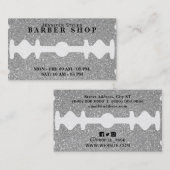 Imitate razor silber Glitzer Textur Visitenkarte (Vorne/Hinten)