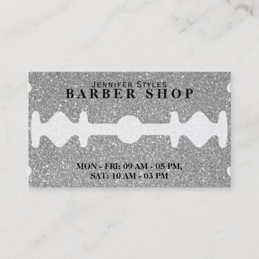 Imitate razor silber Glitzer Textur Visitenkarte (Vorderseite)
