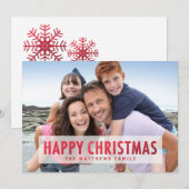 Imitate Red Foil Frohes Weihnachten Modernes Foto (Vorne/Hinten)