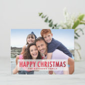 Imitate Red Foil Frohes Weihnachten Modernes Foto (Stehend Vorderseite)