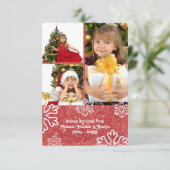 Imitate Red Glitzer Design - 3x5 Weihnachtskarte Einladung (Stehend Vorderseite)