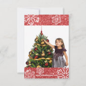 Imitate Red Glitzer Design - 3x5 Weihnachtskarte Einladung (Rückseite)