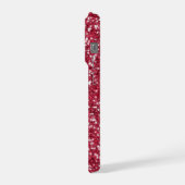Imitate Red Glitzer Pattern Aussehen iPhone Hülle (Linke Seite)