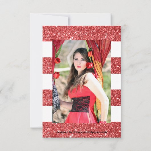 Imitate Red Glitzer Stripe-3x5 Grad Ankündigung (Rückseite)