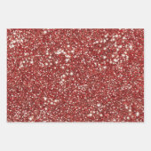 Imitate Red Glitzer Texture Look-like Design Geschenkpapier Set (Vorderseite 3)