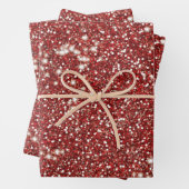 Imitate Red Glitzer Texture Look-like Design Geschenkpapier Set (Beispiel)