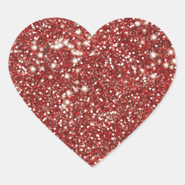 Imitate Red Glitzer Texture Look-like Design Herz-Aufkleber