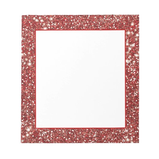 Imitate Red Glitzer Texture Look-like Design Notizblock (Vorderseite)