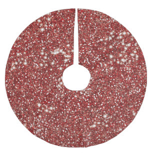 Imitate Red Glitzer Texture Look-like Graphic Polyester Weihnachtsbaumdecke