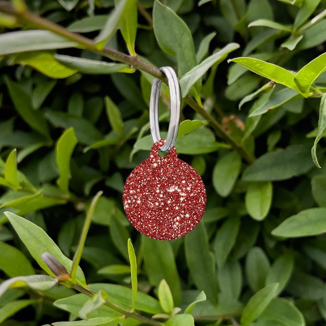 Imitate Red Glitzer Texture Look & Pet's Info Haustiermarke (Von Creator hochgeladen)