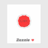 Imitate Red Wax Siegel Monogram Custom Aufkleber (Blatt)