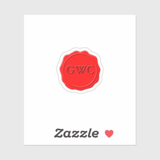 Imitate Red Wax Siegel Monogram Custom Aufkleber (Blatt)