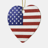 Imitate Red White Blue Leather USA Flag Keramik Ornament (Links)