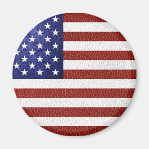Imitate Red White Blue Leather USA Flag Magnet