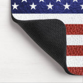 Imitate Red White Blue Leather USA Flag Mousepad (Ecke)