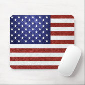 Imitate Red White Blue Leather USA Flag Mousepad (Mit Mouse)