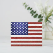 Imitate Red White Blue Leather USA Flag Postkarte (Stehend Vorderseite)