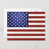 Imitate Red White Blue Leather USA Flag Postkarte (Vorne/Hinten)