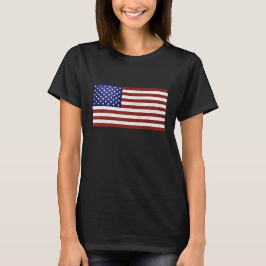 Imitate Red White Blue Leather USA Flag T-Shirt (Vorderseite)