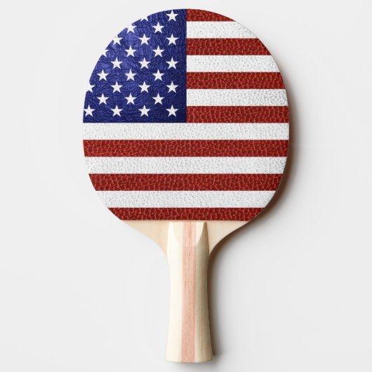 Imitate Red White Blue Leather USA Flag Tischtennis Schläger (Rückseite)