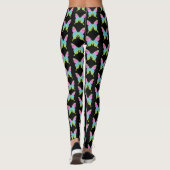 Imitate Regenbogen Farbiger Glitzer Schmetterling Leggings (Rückseite)
